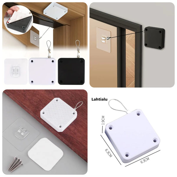 Portable Automatic Stainless Steel Door Closer Multifunctional Punch-Free Sensor Door Closer with Drawstring