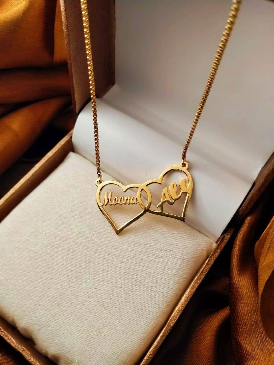 Couple Heart Name Necklace - Duad (ض)