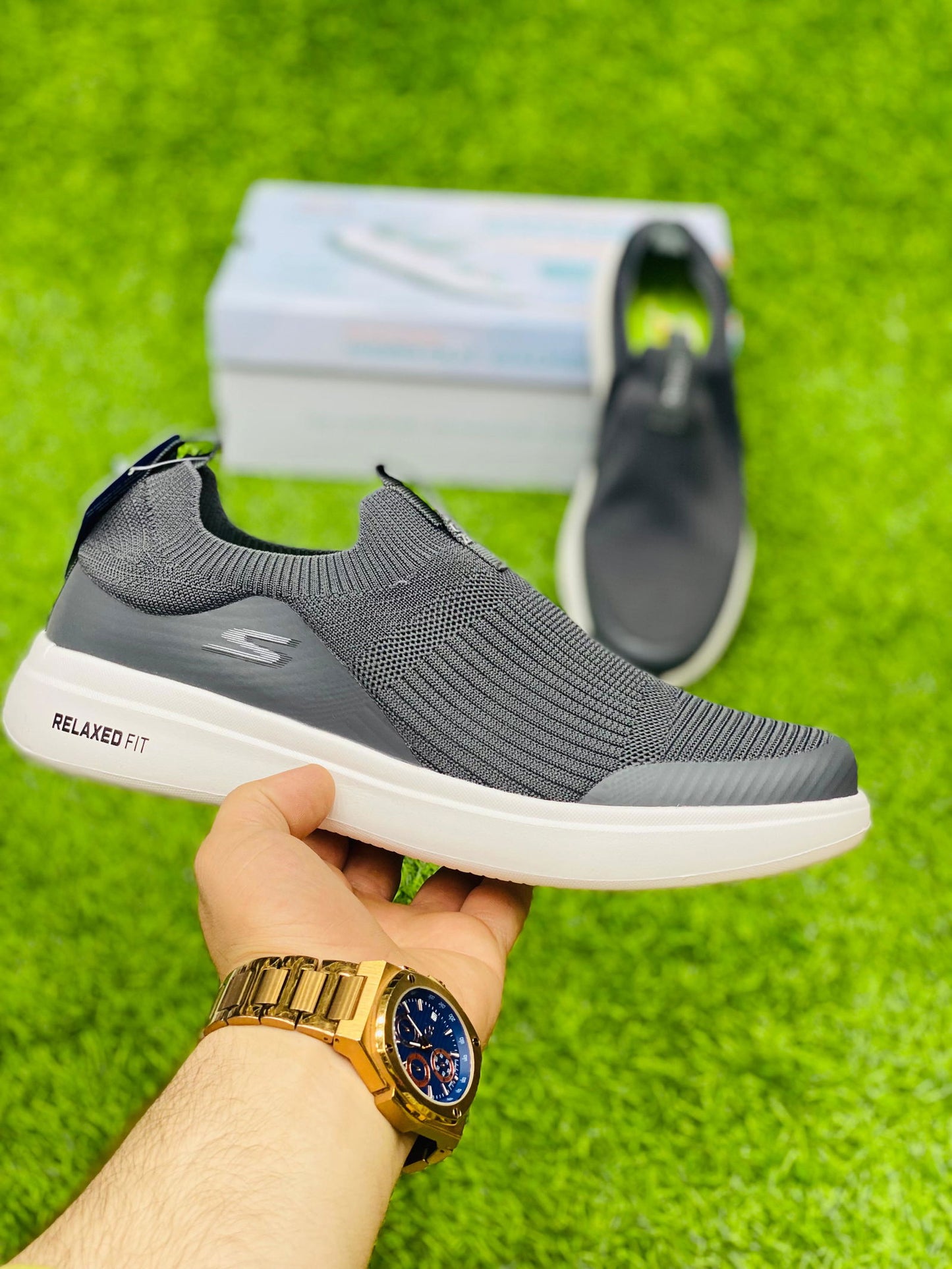 Skechers Relaxed Fit Grey - Duad (ض)